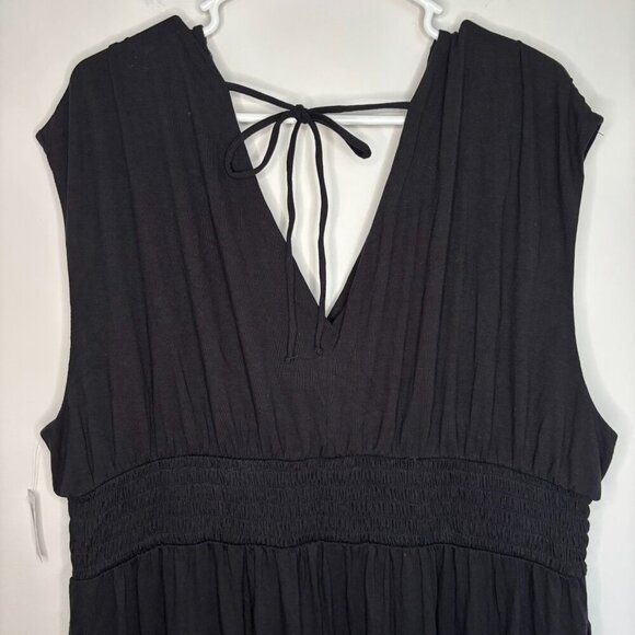 OLD NAVY NEW Sleeveless Romper Women Petite XXL Black Stretch Soft Cinched Waist - Picture 2 of 7